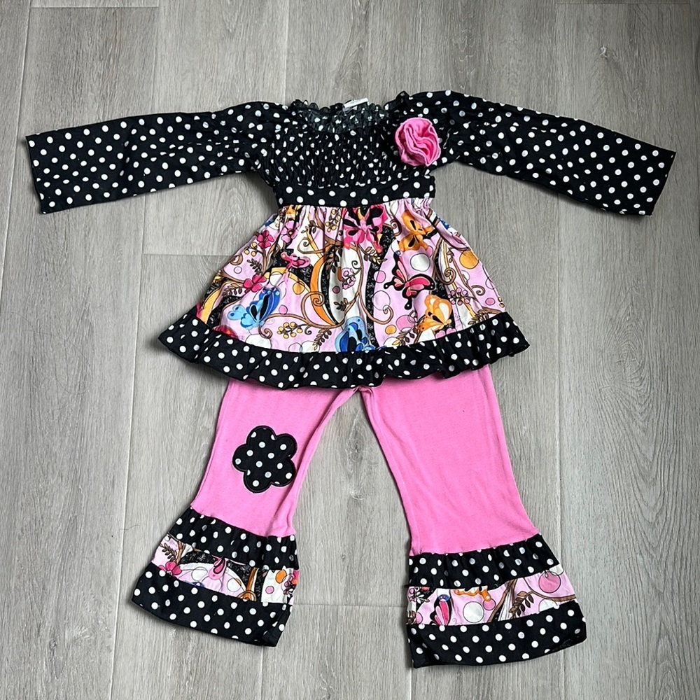 Charming Polka Dot and Pink Kids Set size 2T